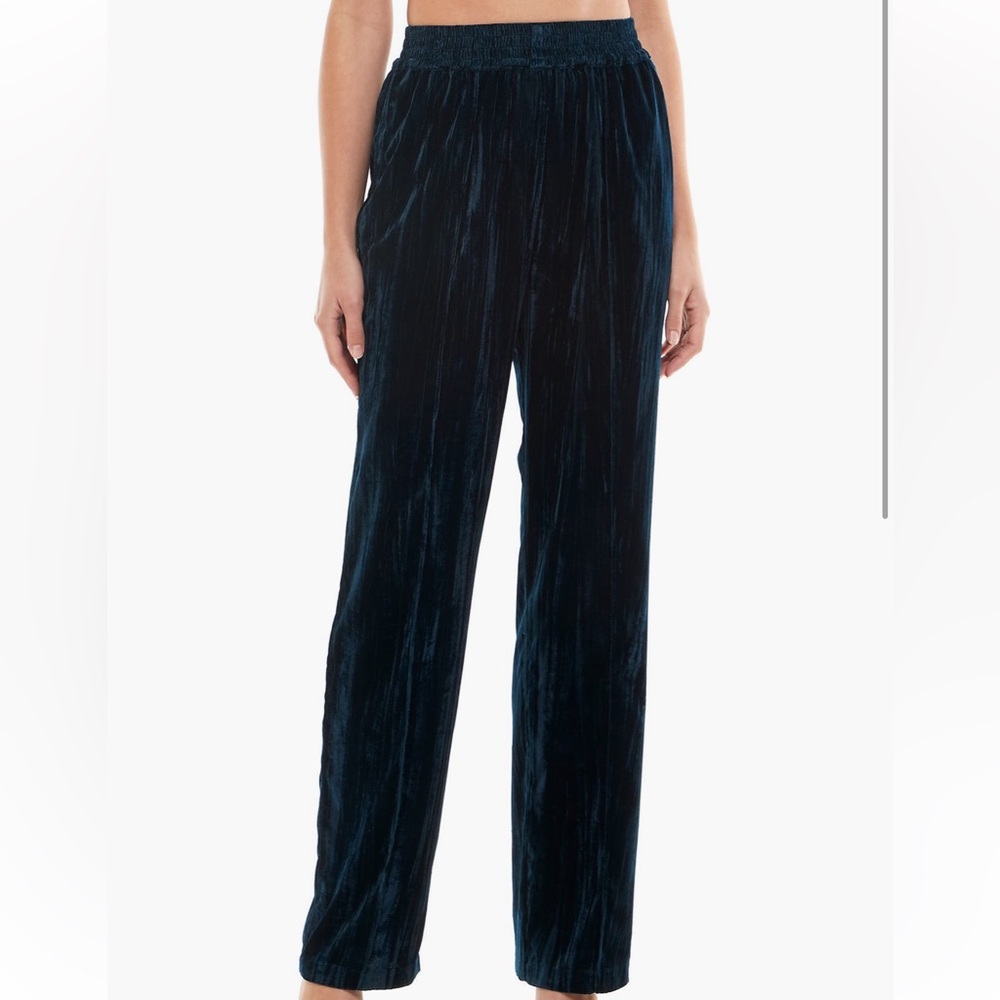 WAYF by Emma Rose Pierre Dark Teal Velvet Trousers